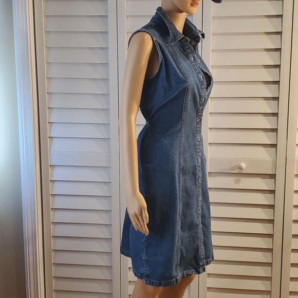 Denim Button-down tie-waist jesse jeans Dress - Picture 6 of 14